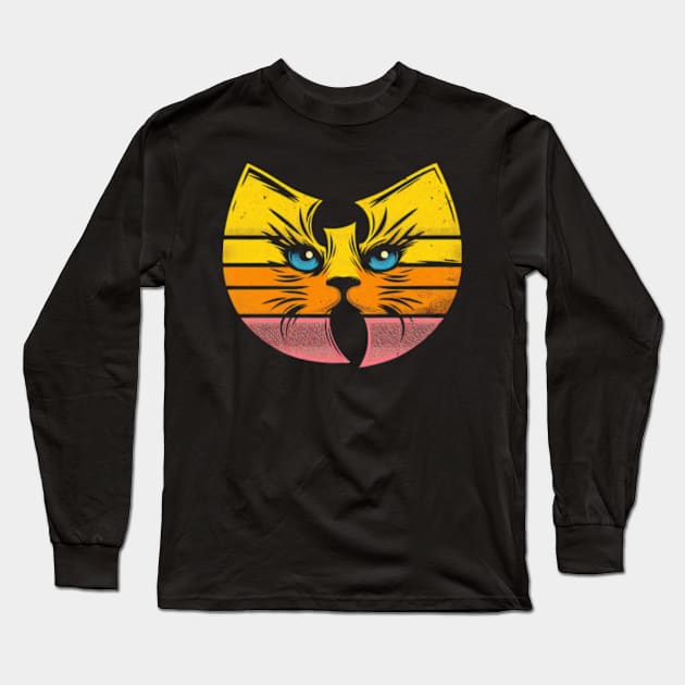 Wutang Logo Cat face effect Long Sleeve T-Shirt by thestaroflove